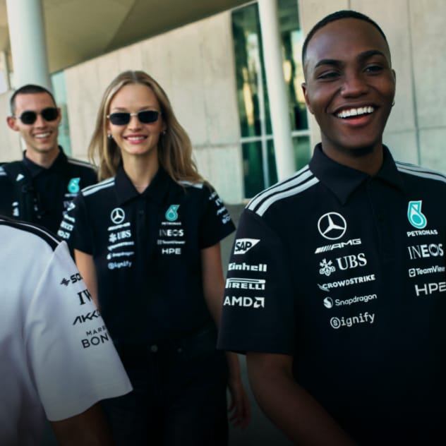 2026メルセデスAMG ポロシャツF1 Lサイズ Men's 2026 Team Polo Shirt - Black | Mercedes-AMG PETRONAS F1